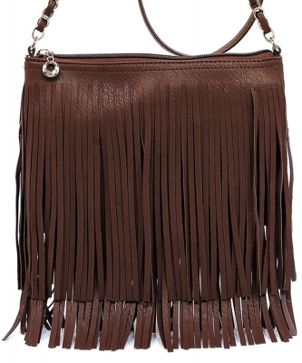Western Fringe Cross Body Bag E031 COFFEE